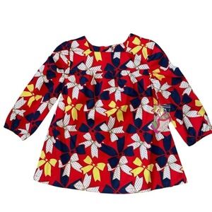Nursery Rhyme Play Girls Dress 24 M Red Bow Print Long Sleeve A-Line boutique